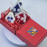 Комплект висулки заснежени къщички