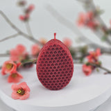 Декоративна восъчна свещ - червено великденско яйце