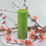 Елегантна восъчна свещ в зелено и златно