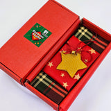 Комплект от 2 восъчни кърпи и декоративна восъчна висулка - шотландско каре и звездички