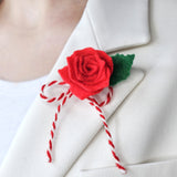 Мартеница брошка с българска роза