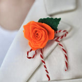 Мартеница брошка с българска роза