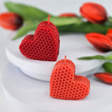 Восъчни свещи сърца в розово и червено