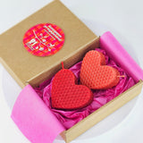 Восъчни свещи сърца в розово и червено