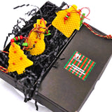 Гирлянда с восъчни висулки за елха - къщичка, снежен човек и елха