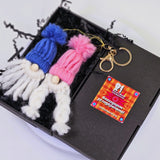 Ключодържател с Ромео и Жулиета - джудженца в розово и синьо