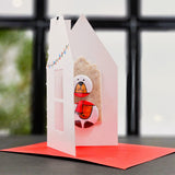 Коледна картичка със значка от две части полярно мече