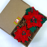 Комплект коледни звезди в червено