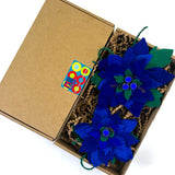 Комплект коледни звезди в синьо