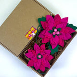 Комплект коледни звезди в цикламено