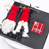 Комплект висулки - джуджета за весело коледно настроение - в червено