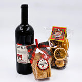 Подаръчен комплект за Бъдни вечер - вино, ошав, меденки