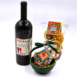 Подаръчен комплект за Бъдни вечер с вино и ядки