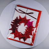 Ръчно изработена 3D картичка в червено и цикламено