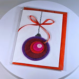 Ръчно изработена 3D картичка в червено