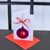 Ръчно изработена 3D картичка в червено