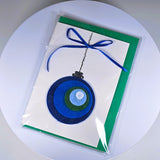 Ръчно изработена 3D картичка в синьо