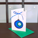 Ръчно изработена 3D картичка в синьо