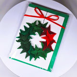 Ръчно изработена 3D картичка в зелено