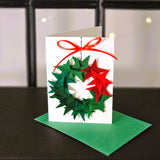 Ръчно изработена 3D картичка в зелено