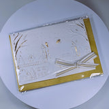 Ръчно изработена картичка с релеф с позлата